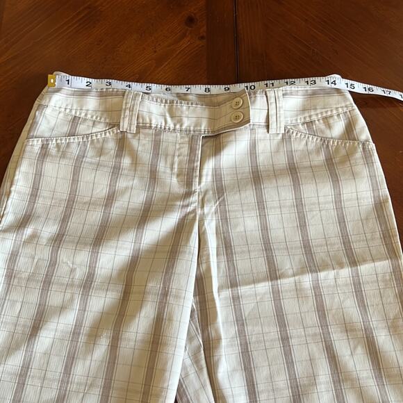 Tracy Evans Beige & Tan Plaid Lightweight Bermuda Shorts Junior Size 7 Menswear - Picture 5 of 7